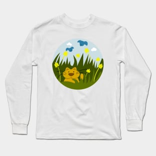 Cat Looking For Mole Long Sleeve T-Shirt